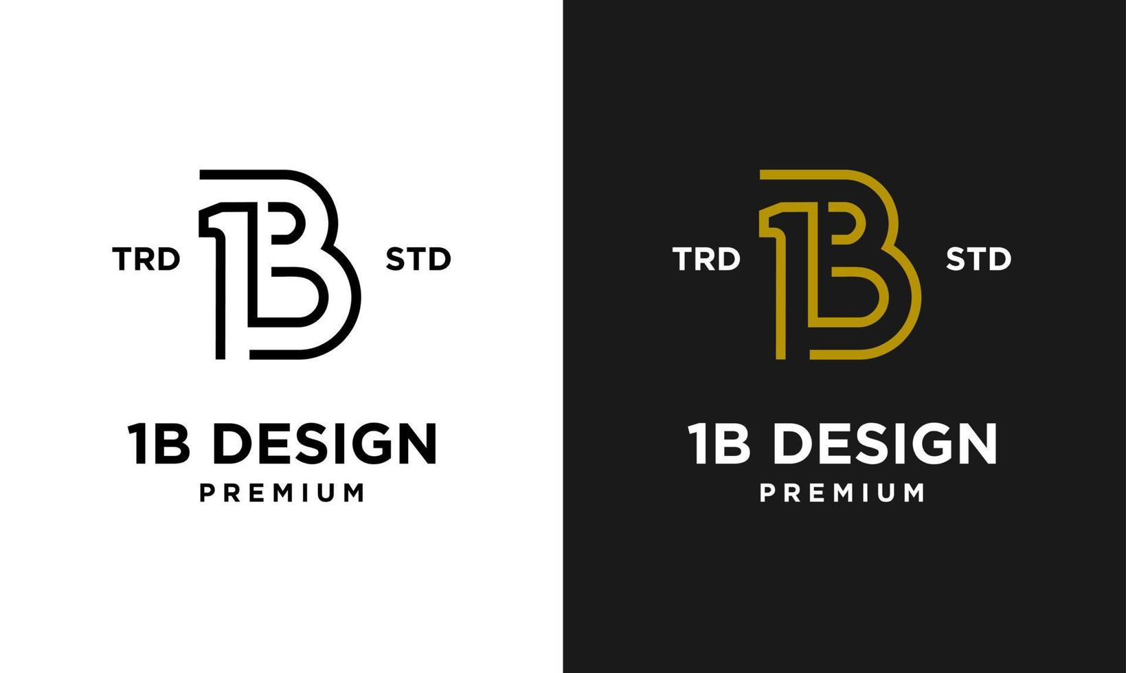 1b ib 13 diseño icono letra inicial logo vector