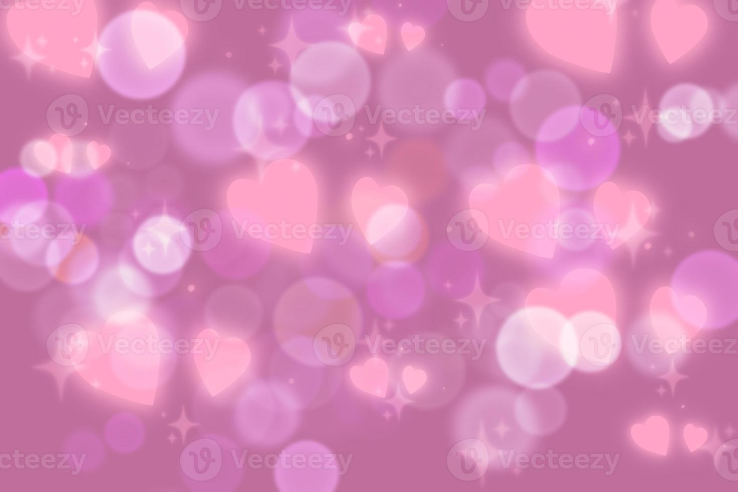 pink abstract background with hearts and stars photo