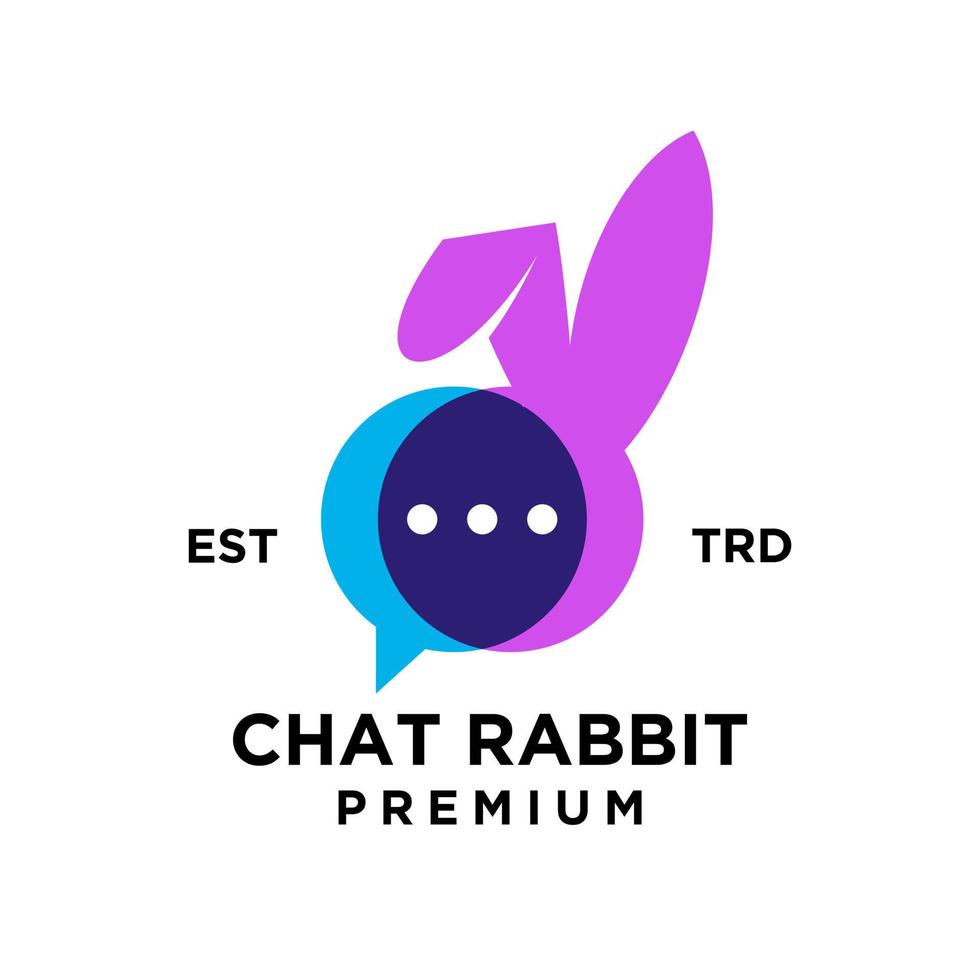 chat rabbit logo icon design illustration vector