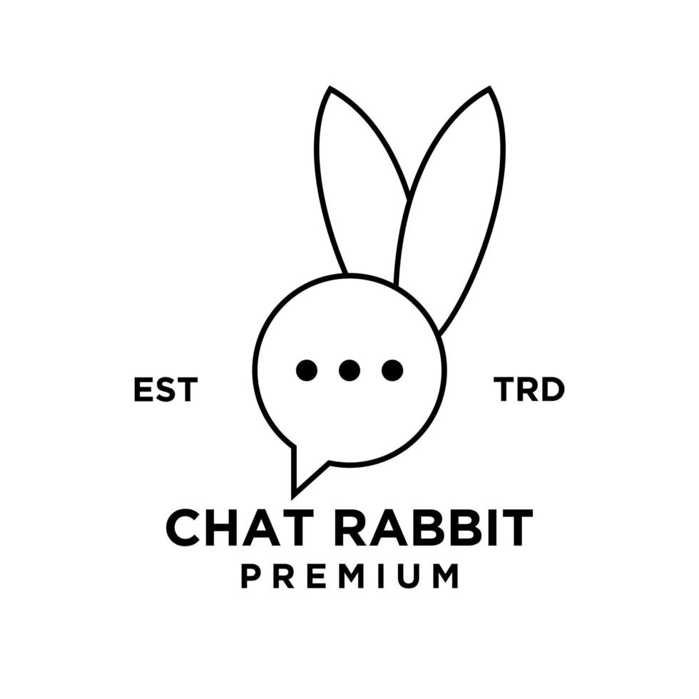 chat rabbit logo icon design illustration line vector