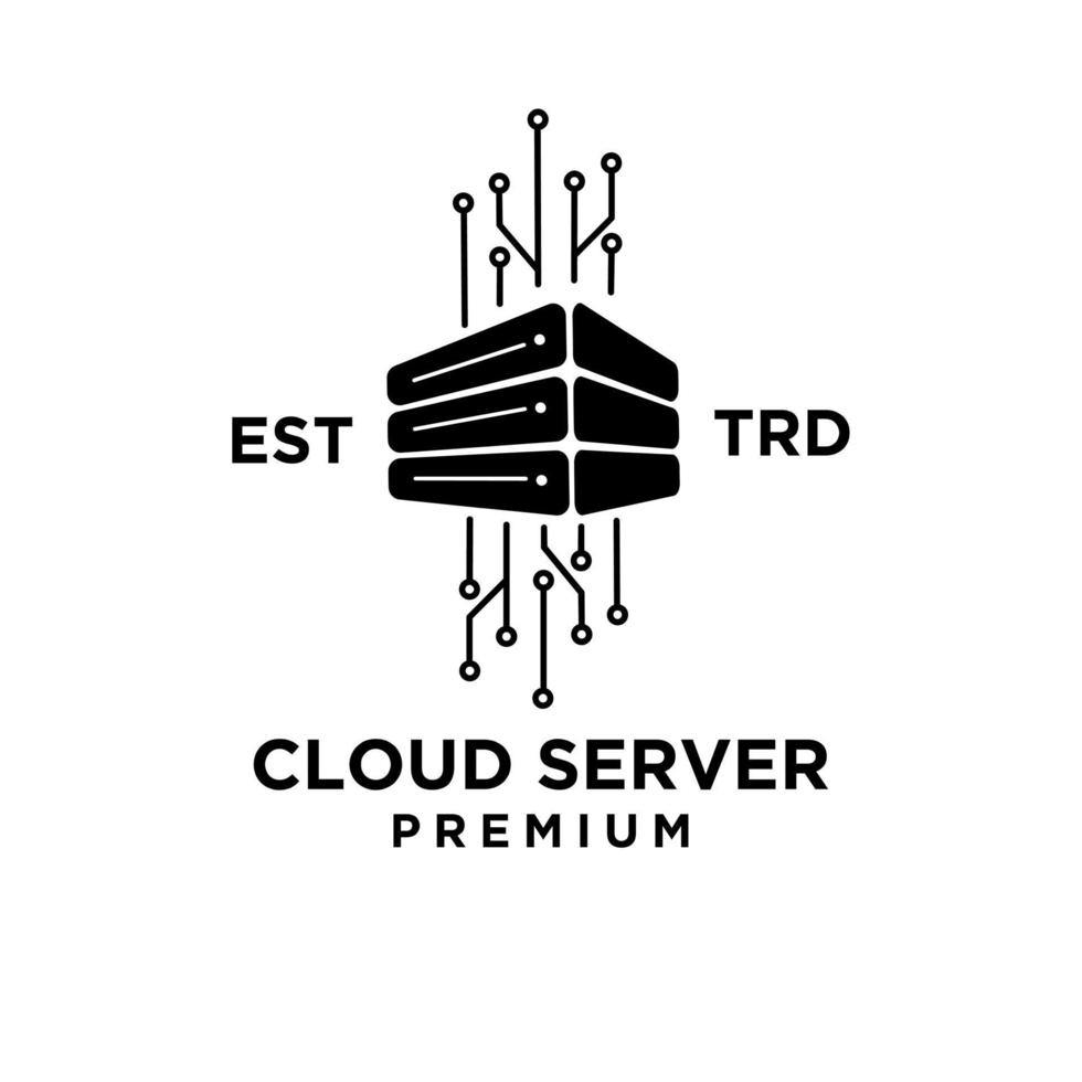 Cloud server logo icon design illustration vector