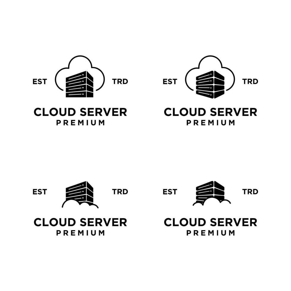 Cloud server logo icon design illustration set collection vector