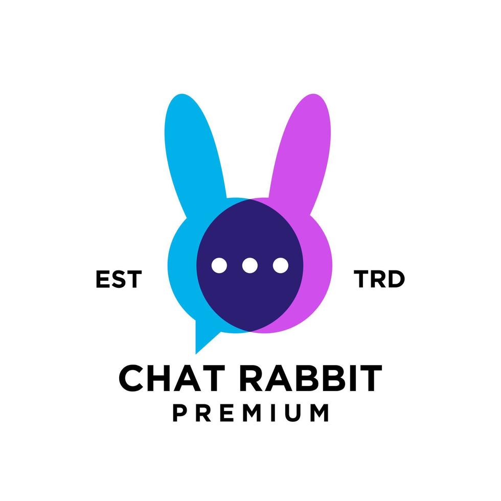 chat rabbit logo icon design illustration vector