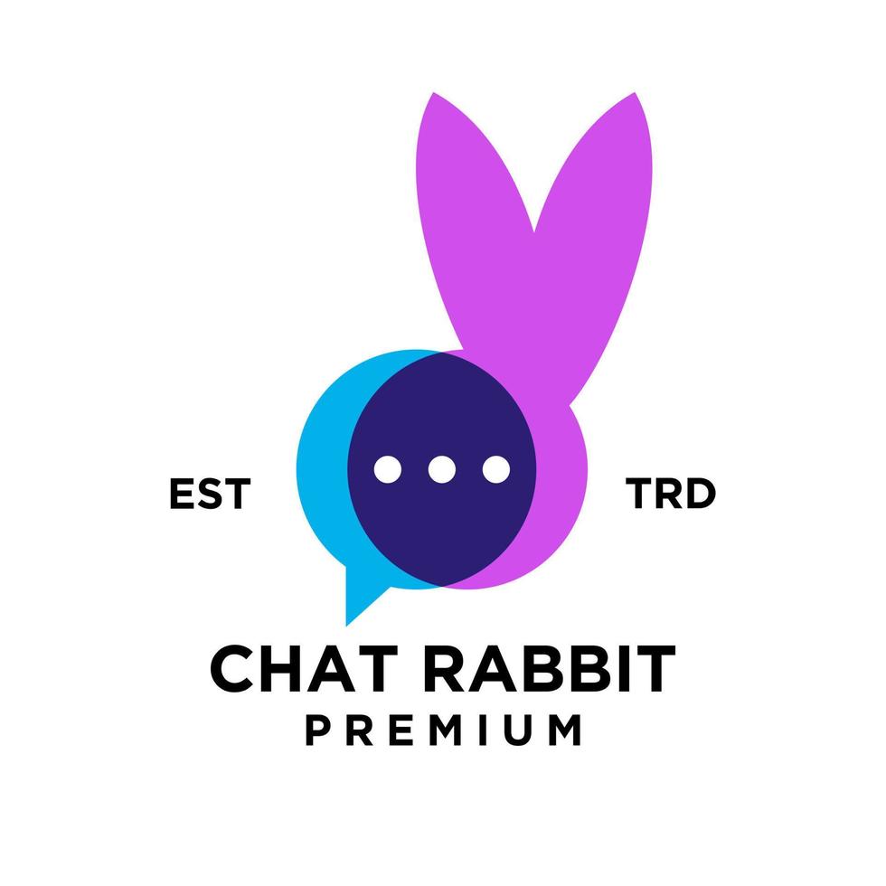 chat rabbit logo icon design illustration vector