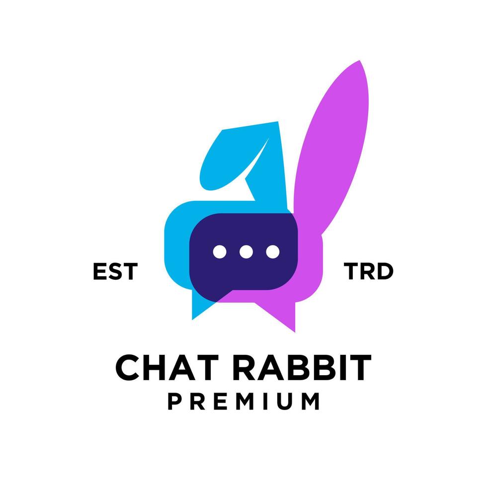 chat rabbit logo icon design illustration vector