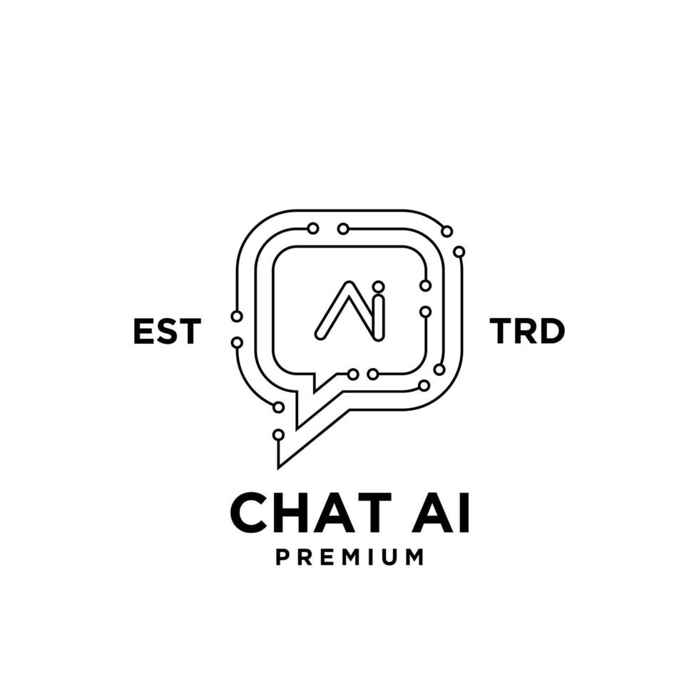 chat AI artificial intelligence Initial letter icon design logo vector