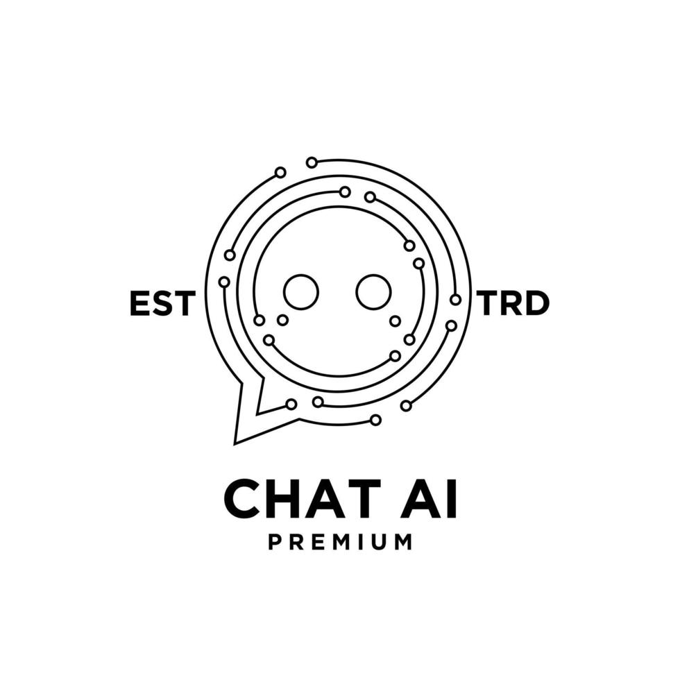 chat AI artificial intelligence Initial letter icon design logo vector
