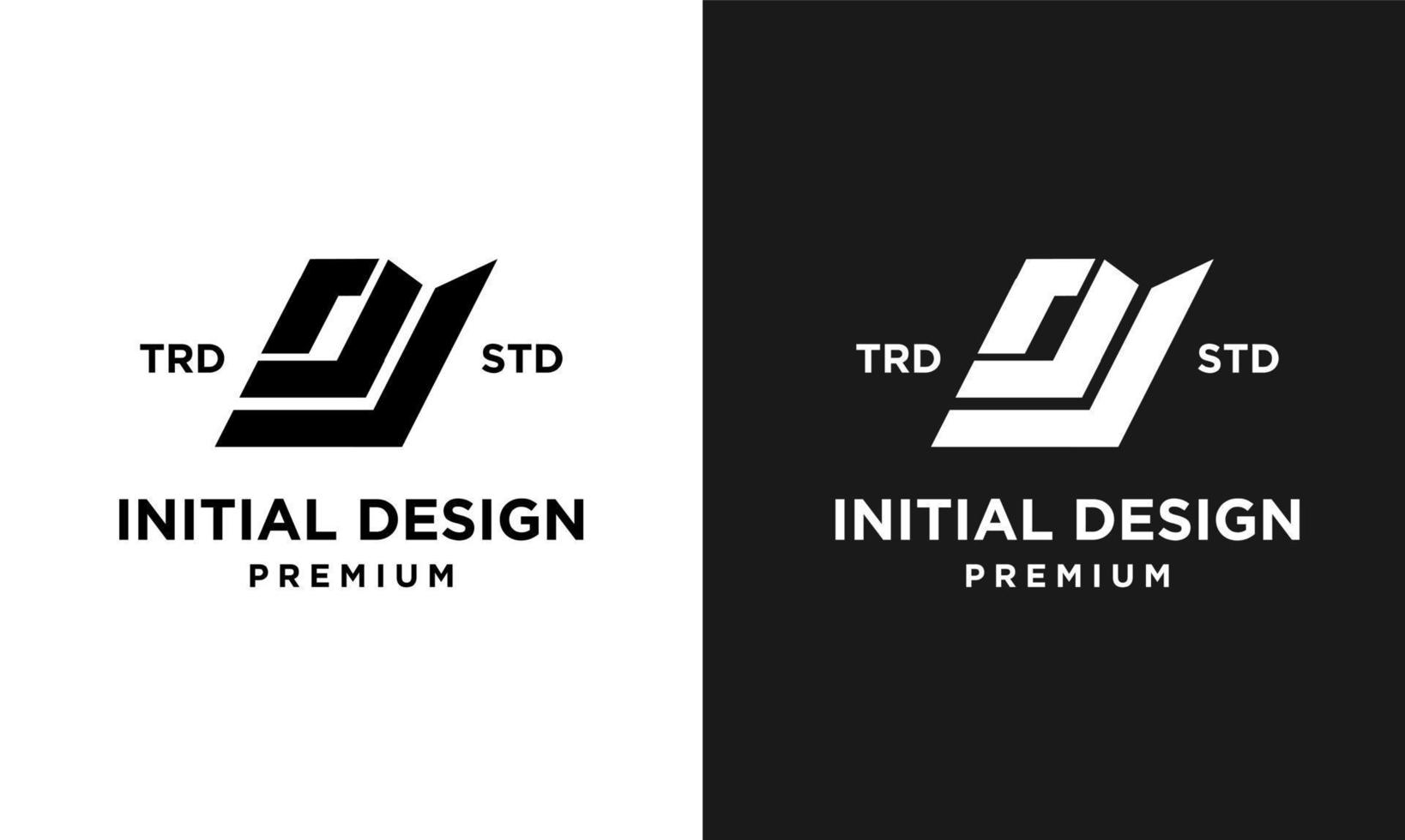 DJ Initial design letter logo vector