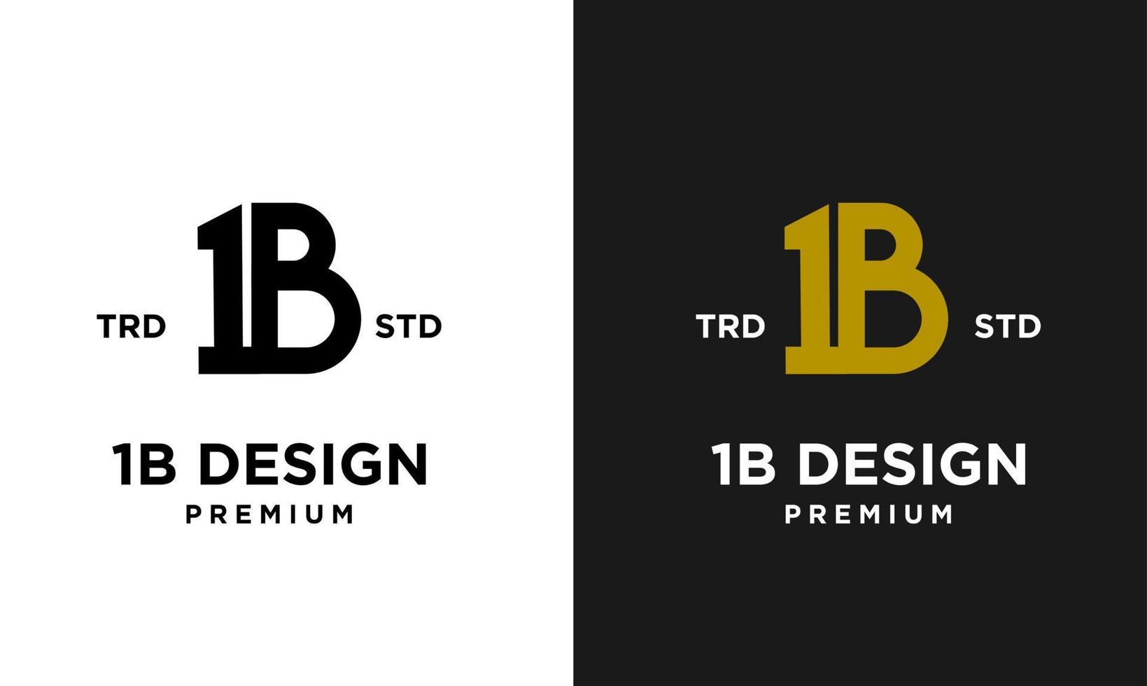 1b ib 13 diseño icono letra inicial logo vector