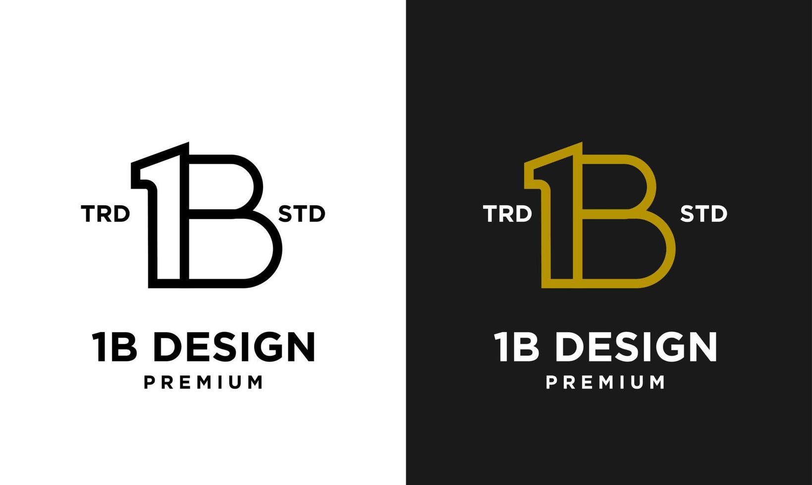 1b ib 13 diseño icono letra inicial logo vector