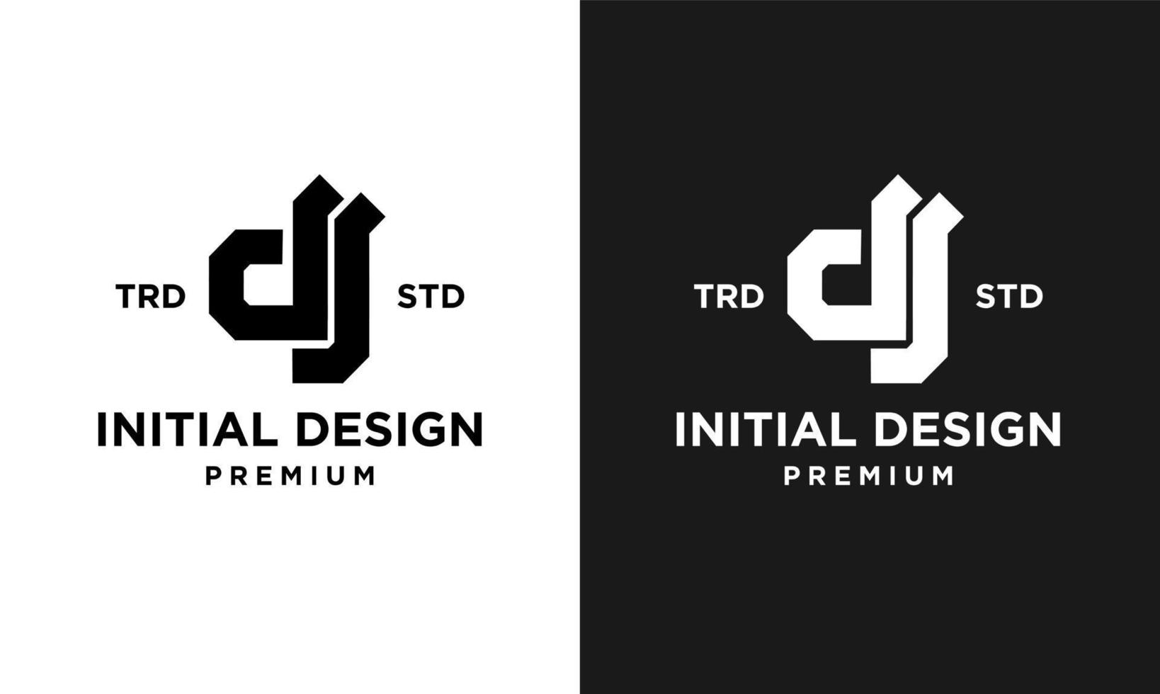 DJ Initial design letter logo vector