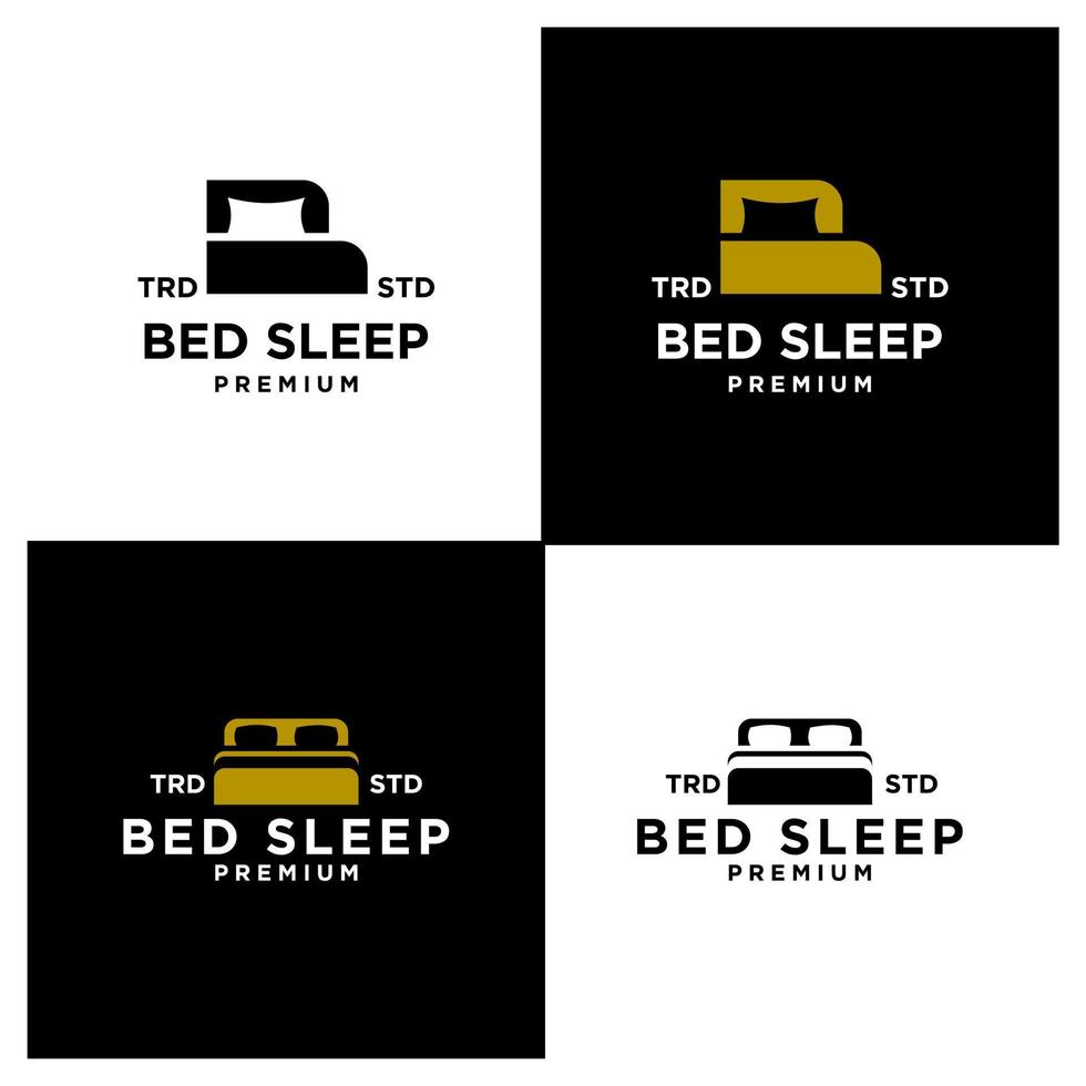 Bed Design icon modern vintage letter set collection logo vector