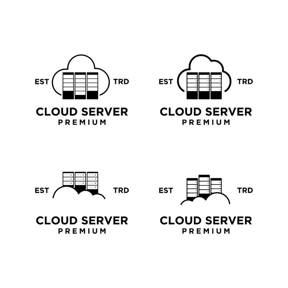 Cloud server logo icon design illustration set collection vector