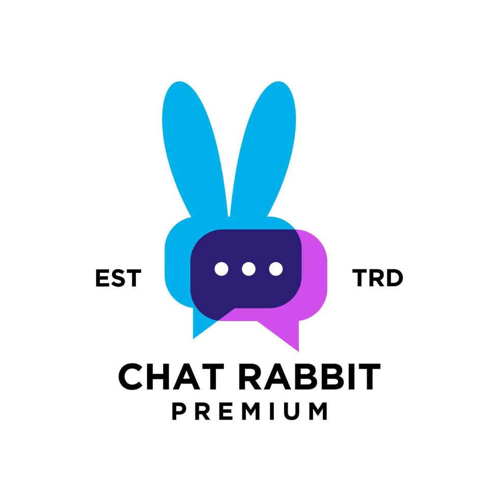 chat rabbit logo icon design illustration vector