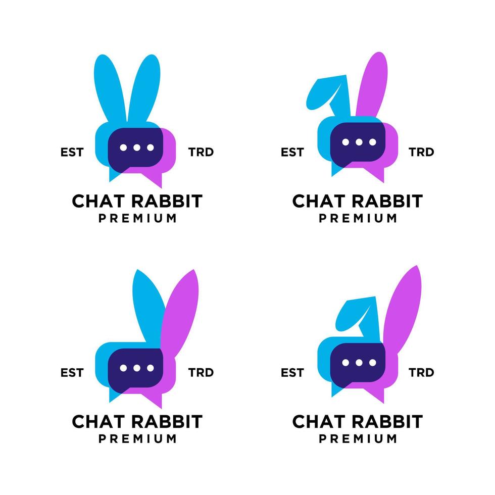 chat rabbit logo icon design illustration vector