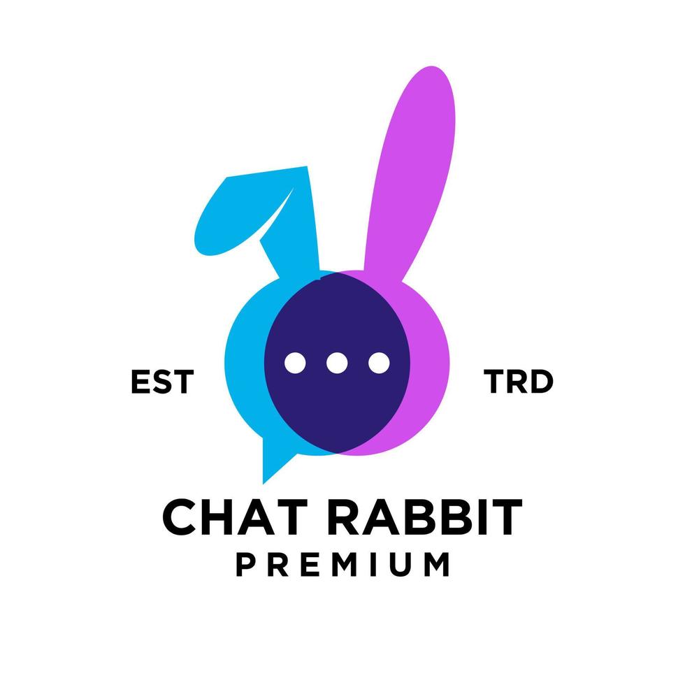 chat rabbit logo icon design illustration vector