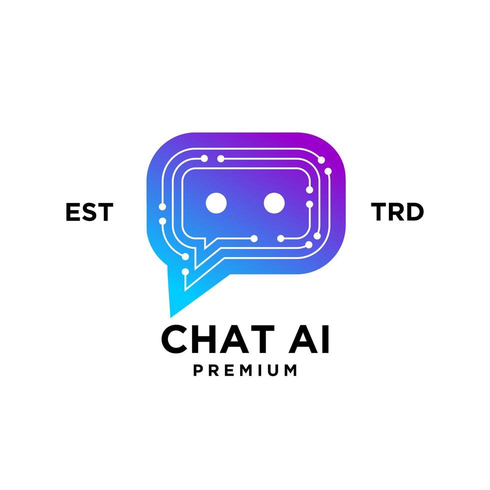 chat AI artificial intelligence Initial letter icon design logo vector