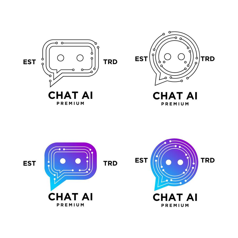chat AI artificial intelligence Initial letter icon design logo vector