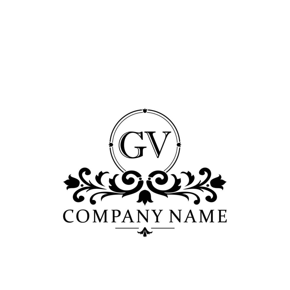 letter GV floral logo design. logo for women beauty salon massage cosmetic or spa brand vector