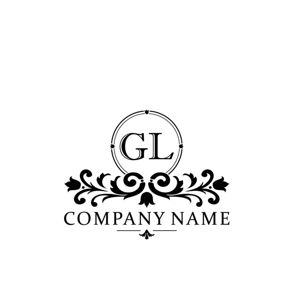 letra gl floral logo diseño. logo para mujer belleza salón masaje cosmético o spa marca vector