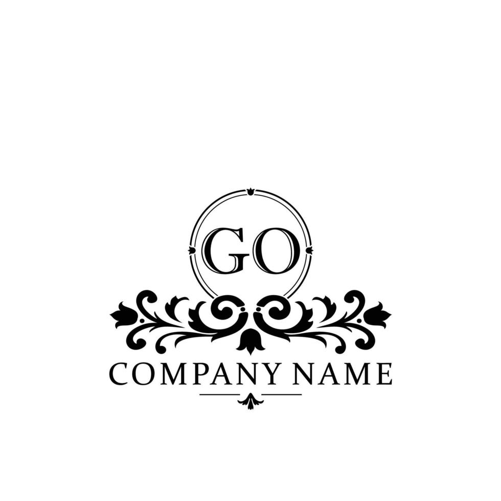 letter GO floral logo design. logo for women beauty salon massage cosmetic or spa brand vector