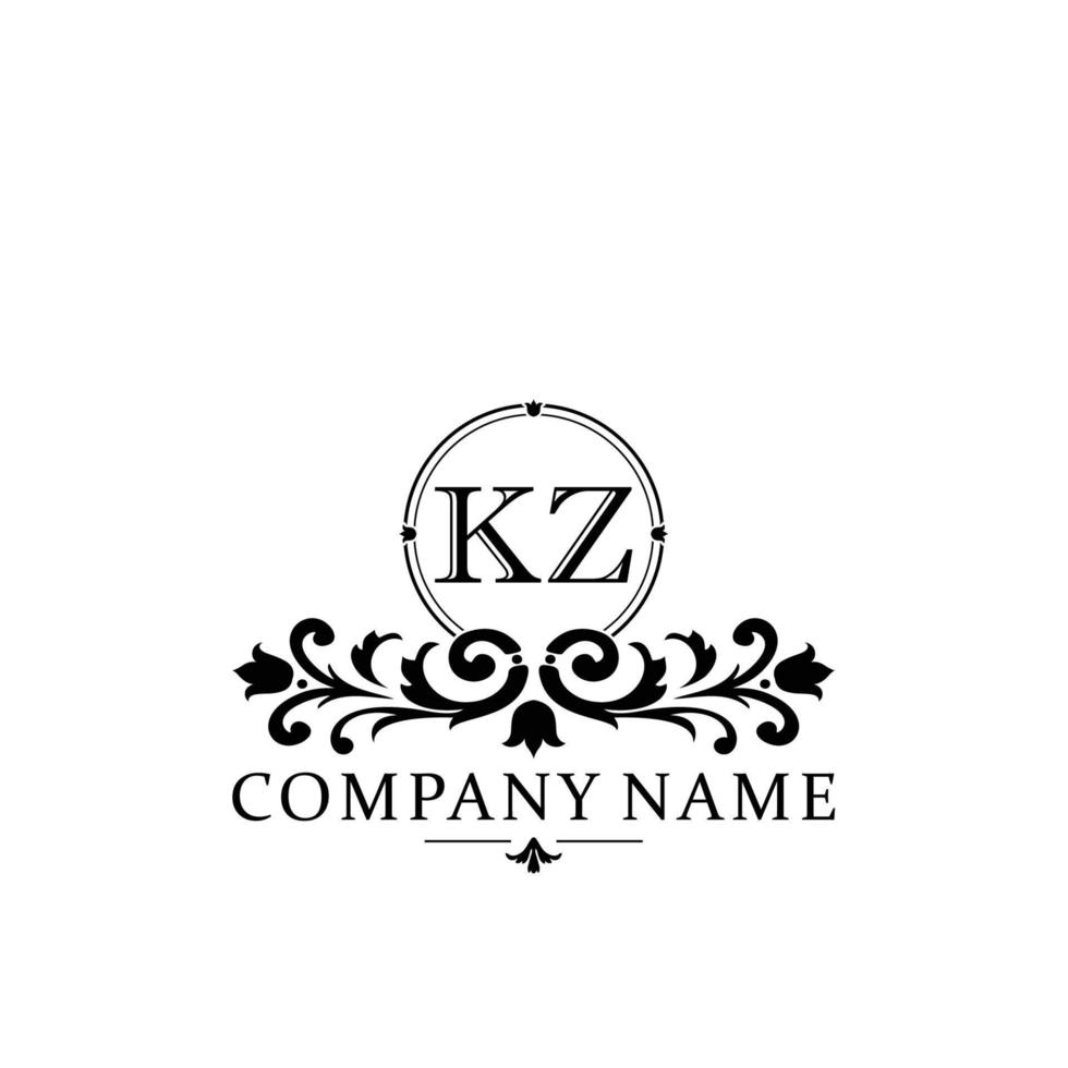 letra kz floral logo diseño. logo para mujer belleza salón masaje cosmético o spa marca vector