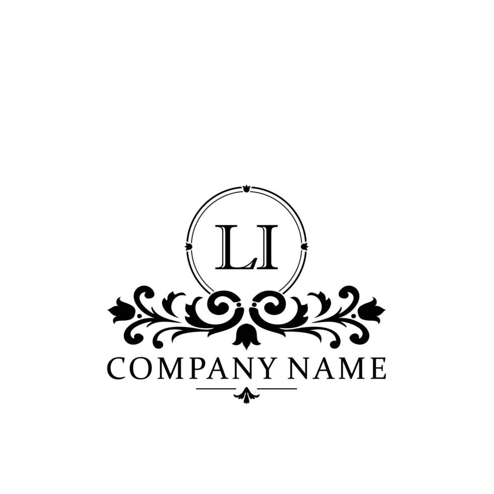 letter LI floral logo design. logo for women beauty salon massage cosmetic or spa brand vector