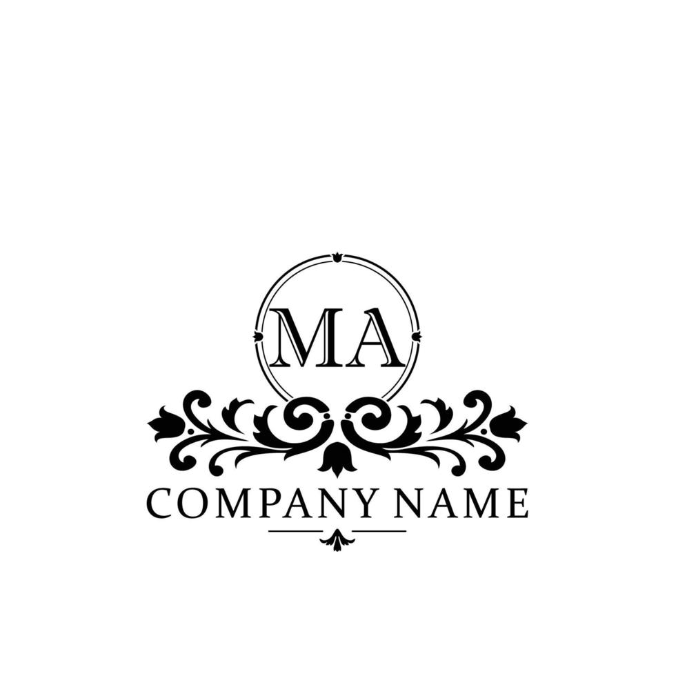 letter MA floral logo design. logo for women beauty salon massage cosmetic or spa brand vector