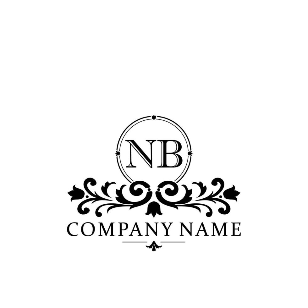 letter NB floral logo design. logo for women beauty salon massage cosmetic or spa brand vector