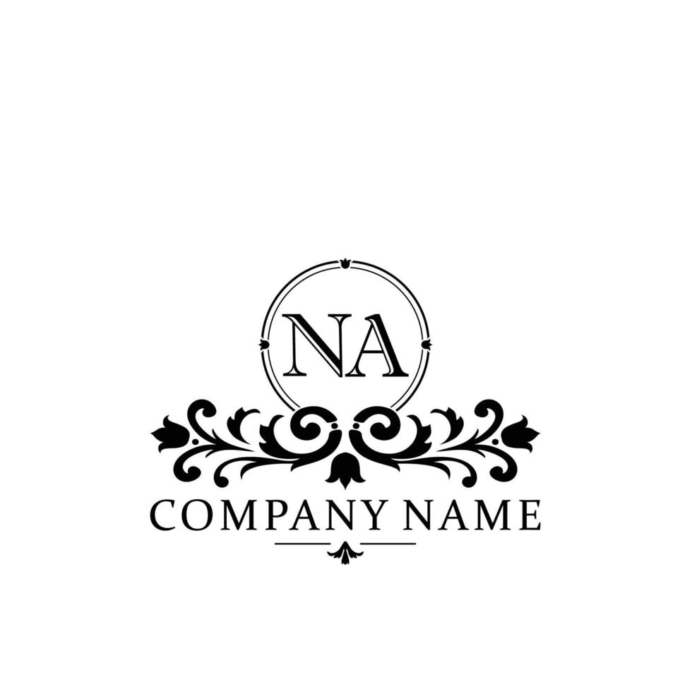 letter NA floral logo design. logo for women beauty salon massage cosmetic or spa brand vector