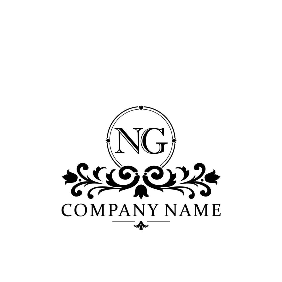 letter NG floral logo design. logo for women beauty salon massage cosmetic or spa brand vector