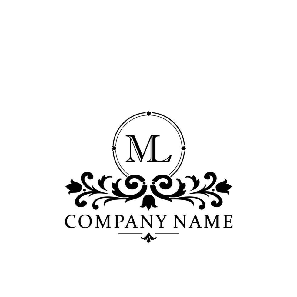 letra ml floral logo diseño. logo para mujer belleza salón masaje cosmético o spa marca vector