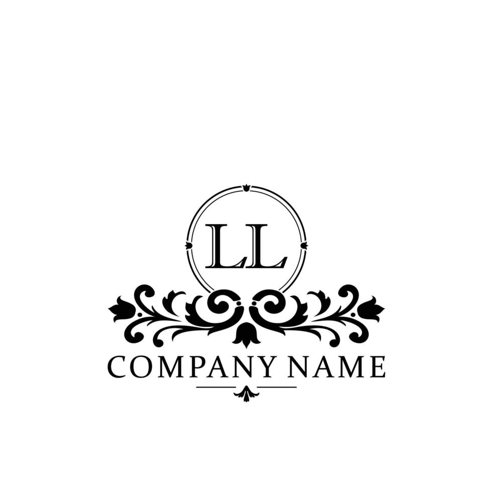 letra ll floral logo diseño. logo para mujer belleza salón masaje cosmético o spa marca vector