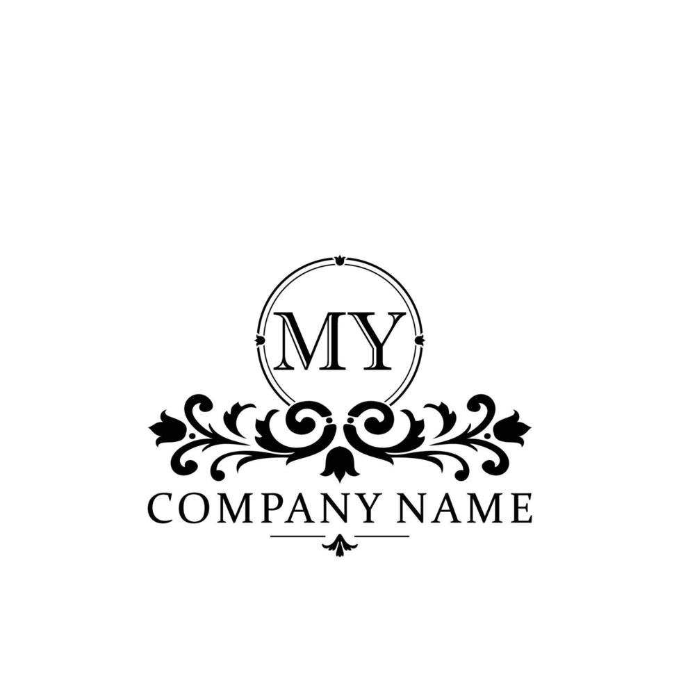 letter MY floral logo design. logo for women beauty salon massage cosmetic or spa brand vector