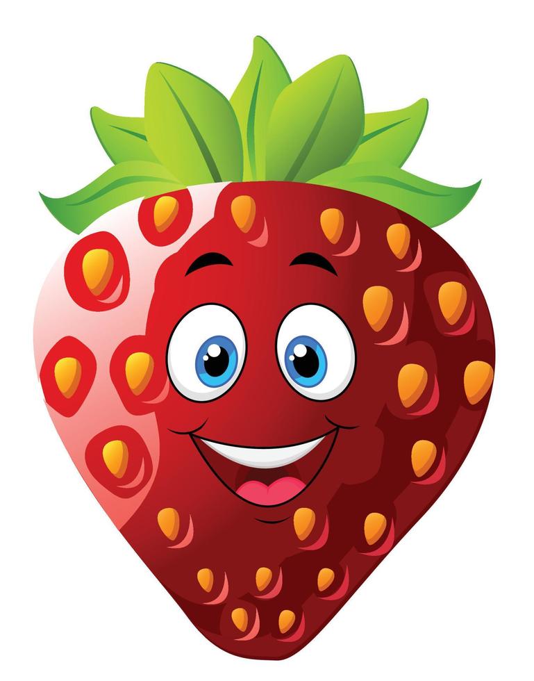 HAPPY CUTE CARTOON STRAWBERRY vector