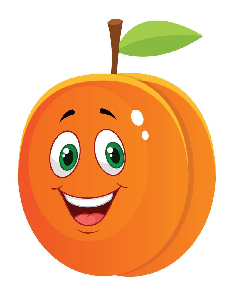 happy apricot cartoon character vector