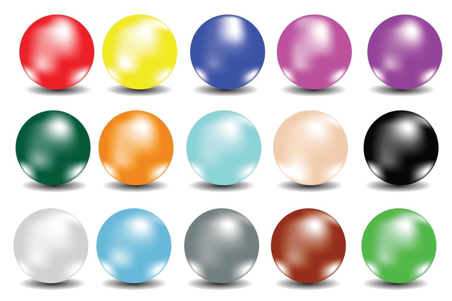 colección de esferas de colores brillantes aisladas en blanco. ilustración vectorial para su diseño. vector