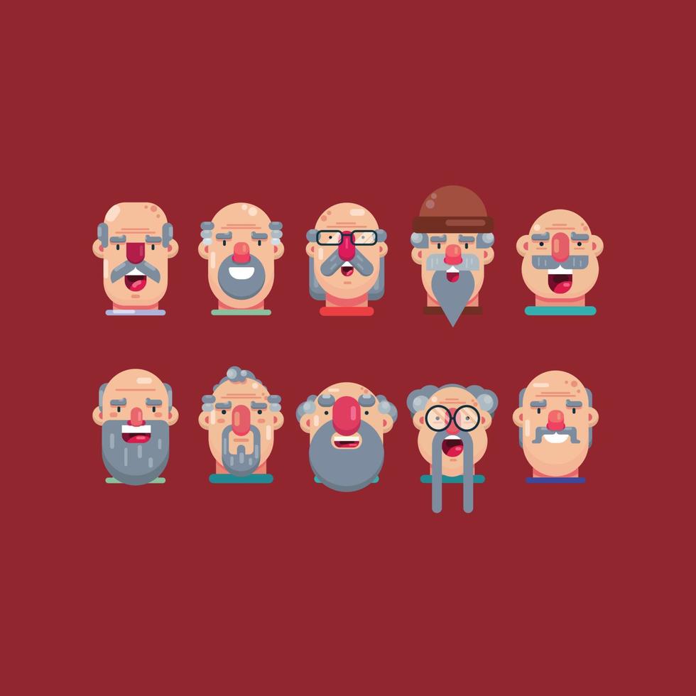Set group of grand father icon vector illustration