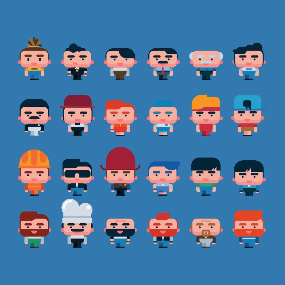 Set of cute people character with different carrers vector