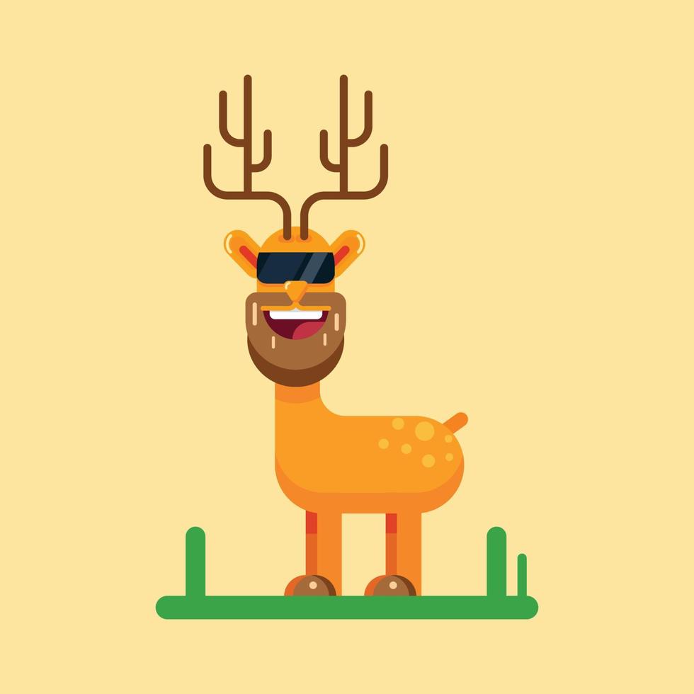 Cartoon cute deer animals design vector