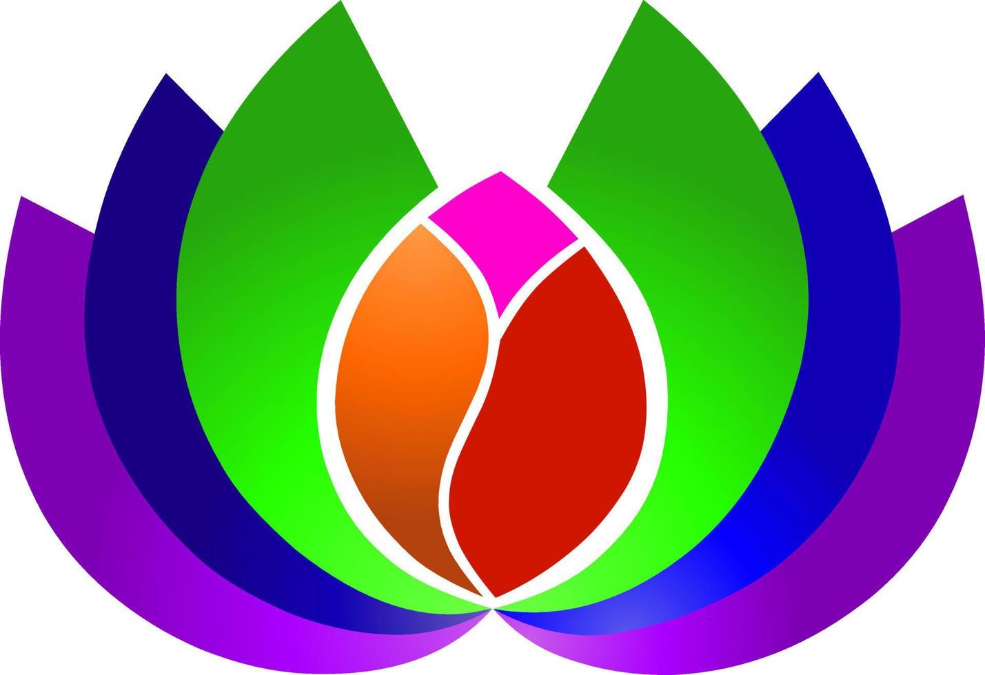 Colorful lotus flower vector logo illustration