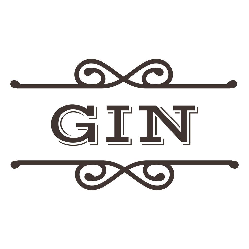 Gin Text Label Stroke 20310271 Vector Art at Vecteezy