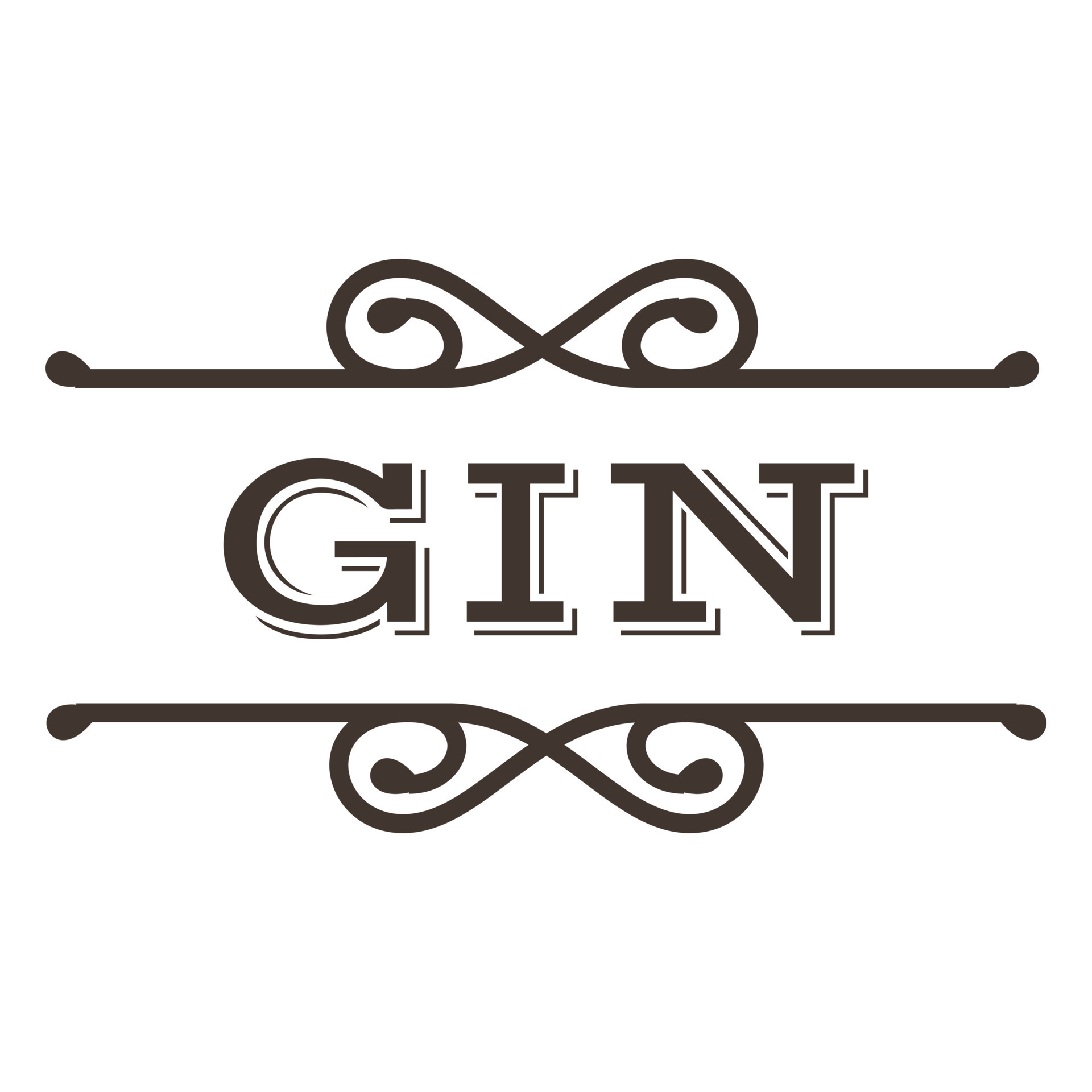 Gin Text Label Stroke 20310271 Vector Art at Vecteezy