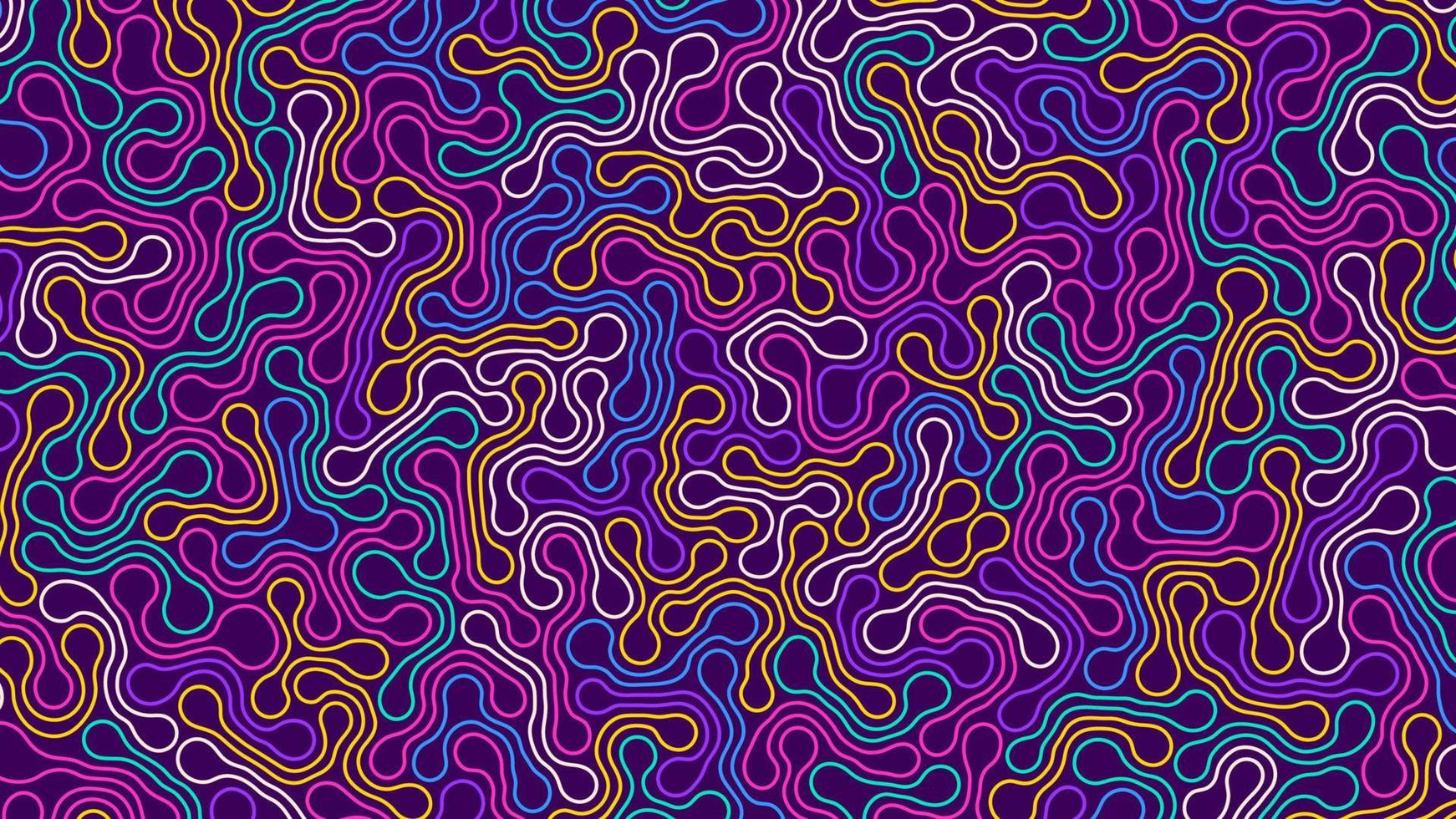 Abstract background with colorful chaotic elastic bands. Vector background