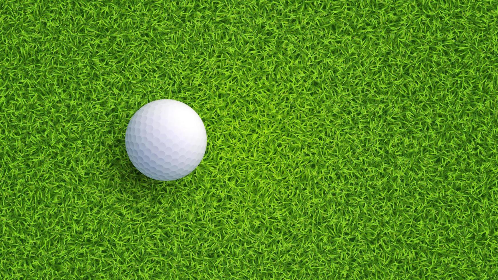 parte superior ver de golf pelota en verde césped textura con vacío espacio para tu contenido. realista vector antecedentes