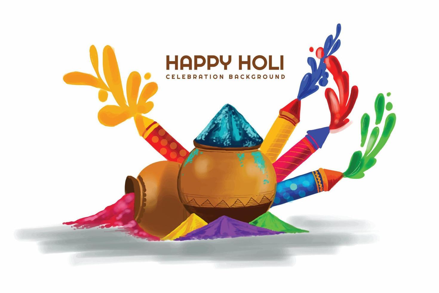 Indian holi traditional festival of colors card celebration background vector