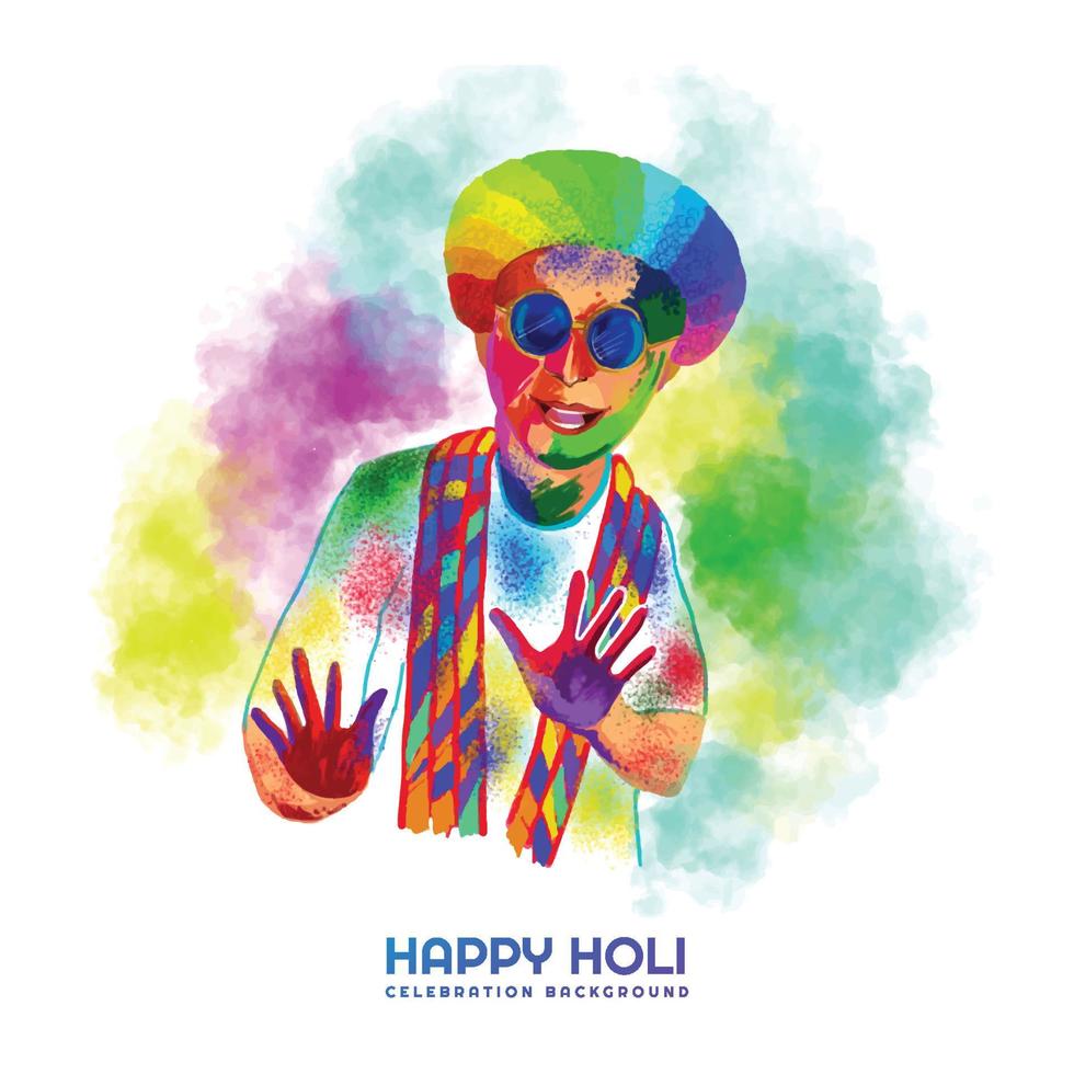 Indian festival holi celebrations card background vector