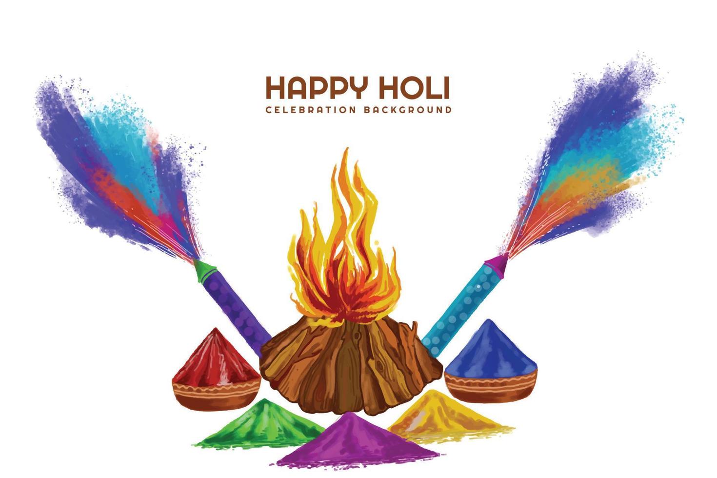 Happy holi colorful background for festival of colors celebration design vector