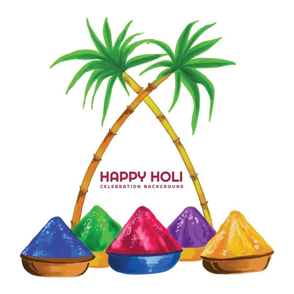 Beautiful indian festival of colours happy holi concept with colourful background vector