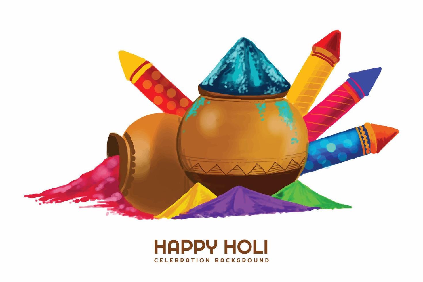 Indian holi traditional festival of colors card celebration background vector